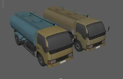 油罐车 卡车 油气罐车塌陷模型