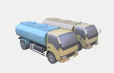 油罐车 卡车 油气罐车塌陷模型