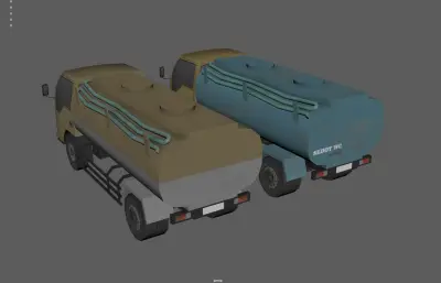 油罐车 卡车 油气罐车塌陷模型
