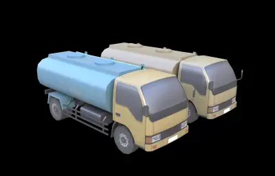 油罐车 卡车 油气罐车塌陷模型
