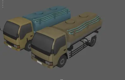 油罐车 卡车 油气罐车塌陷模型