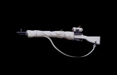 二次元风格卡通狙击步枪 卡通武器 游戏枪械
