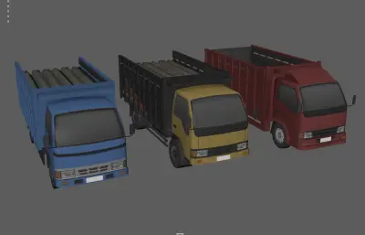 卡车 渣土车 土方车 工程车塌陷模型