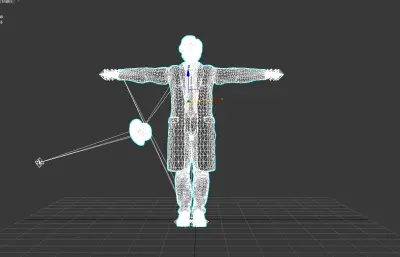 复古绅士侦探 3D 角色模型 完整骨骼绑定带混合表情