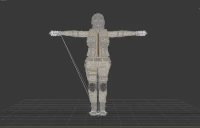 写实女性士兵角色 全身绑定 面部表情系统FBX格式