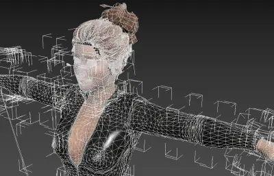 女性特工 女间谍3D角色模型  完整骨骼绑定带表情
