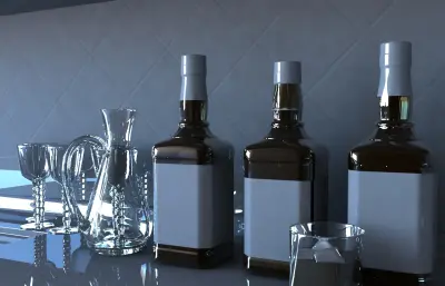 红酒酒瓶 玻璃酒杯