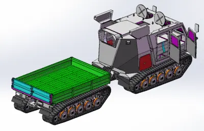 JM8系列-双车体履带型物资运输车STEP模型