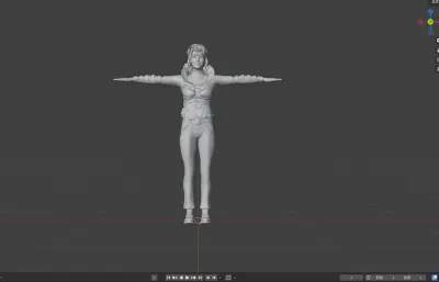 风格化女性小丑角色 全身绑定 面部表情