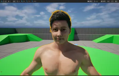 写实亚洲拳击手3D角色模型 完整绑定/面部表情