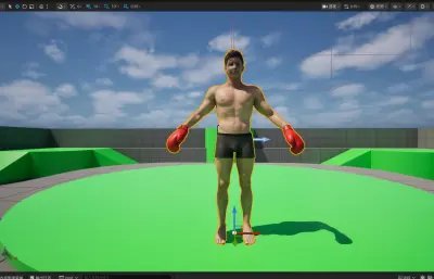 写实亚洲拳击手3D角色模型 完整绑定/面部表情