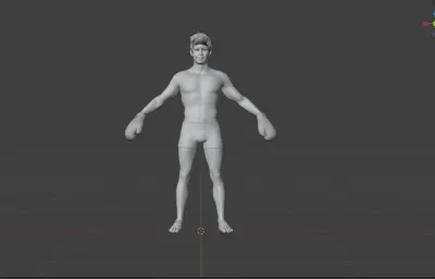 写实亚洲拳击手3D角色模型 完整绑定/面部表情