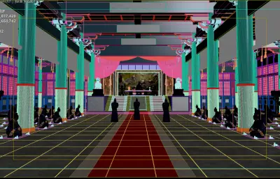 影视城之拍摄群臣上朝,电影拍摄上早朝场景3dmax模型