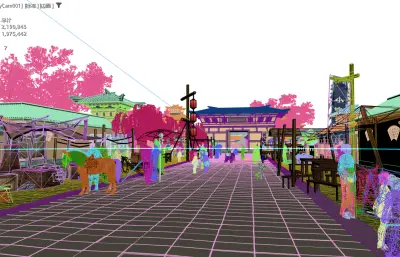影视城仿古街道,古代街道,包含镜头动画