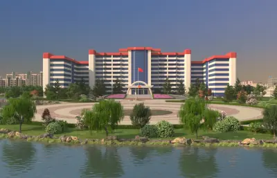 湖北鄂州之政府大楼,包含完整镜头动画