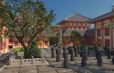 影视城之纪念屈原场景3dmax模型