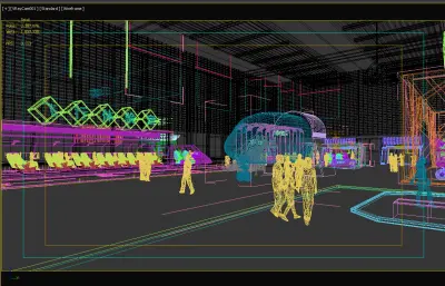 航空展馆之主大厅,带镜头动画