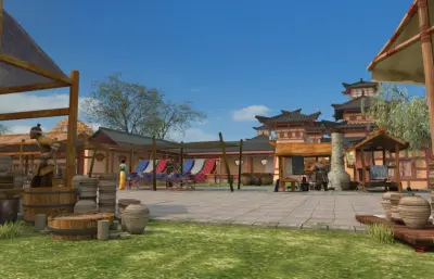 影视城古街场景3dmax模型+镜头动画