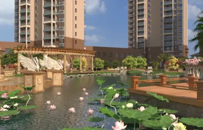 通用类之园林小景,小区景色,包含完整镜头动画