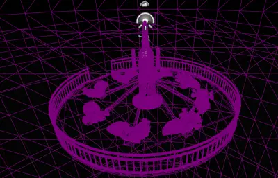 游乐场登月飞船UE模型
