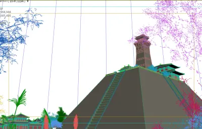 影视城之看筑台建筑3dmax模型+镜头动画