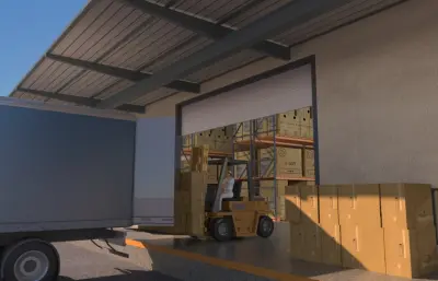 仓库卸货场景3dmax模型