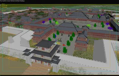影视城之俯视大门全景3dmax模型