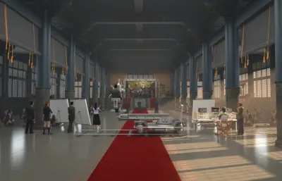 影视城之拍摄群臣上朝,电影拍摄上早朝场景3dmax模型