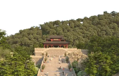黄鹤楼公园东门整体场景3dmax模型,包含镜头动画
