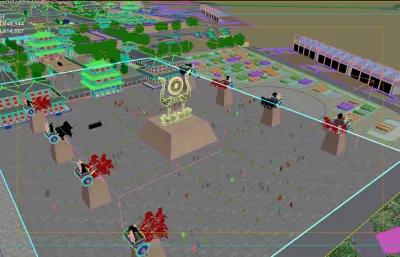 影视城前广场场景3dmax模型