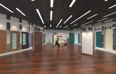 建材城之门卖场,包含镜头动画