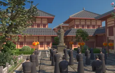 影视城之纪念屈原场景3dmax模型
