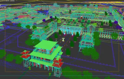 影视城之俯视大门全景3dmax模型