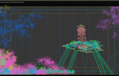 影视城之看筑台建筑3dmax模型+镜头动画