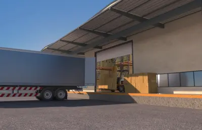 仓库卸货场景3dmax模型