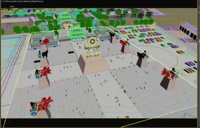 影视城前广场场景3dmax模型