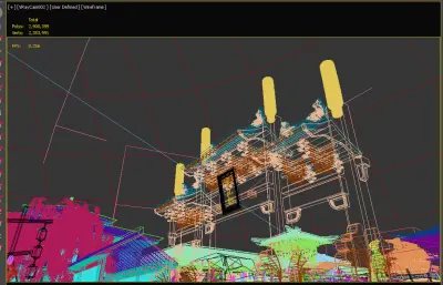 影视城之古街牌坊3dmax模型