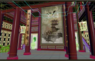 黄鹤楼内部镜头动画3dmax模型