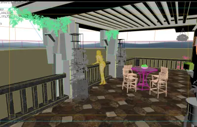 湖景房阳台观景镜头动画3dmax模型