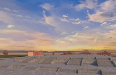 影视城建筑生成动画3dmax模型