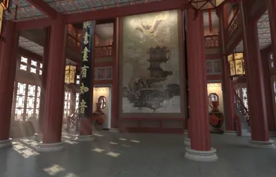 黄鹤楼内部镜头动画3dmax模型
