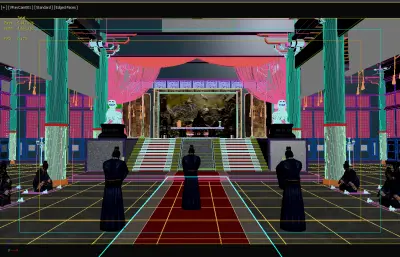 影视城之拍摄群臣上朝,电影拍摄上早朝场景3dmax模型
