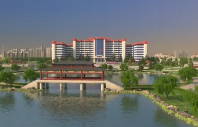 湖北鄂州之政府大楼,包含完整镜头动画