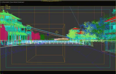 影视城-城门吊桥放下+镜头动画3dmax模型