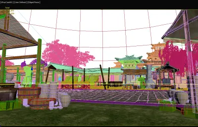 影视城古街场景3dmax模型+镜头动画