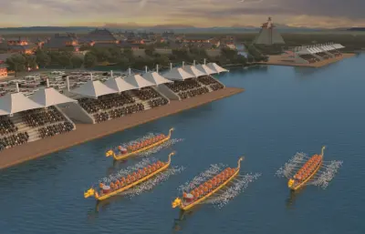 影视城之龙舟比赛大场景3dmax模型
