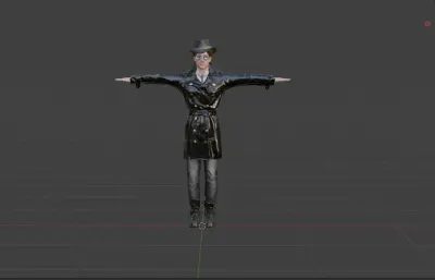 写实风现代侦探 特工男士3D角色 绑定/面部表情