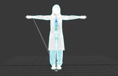 写实美女医生模型全身绑定/面部表情