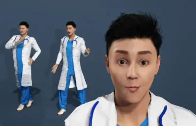 写实已绑定男医生,医疗专业人士,全身绑定/面部表情