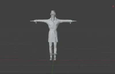 写实风现代侦探 特工男士3D角色 绑定/面部表情
